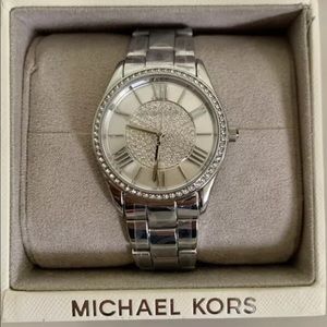 Michael Kors Heather Crystal Pave Watch Silver
